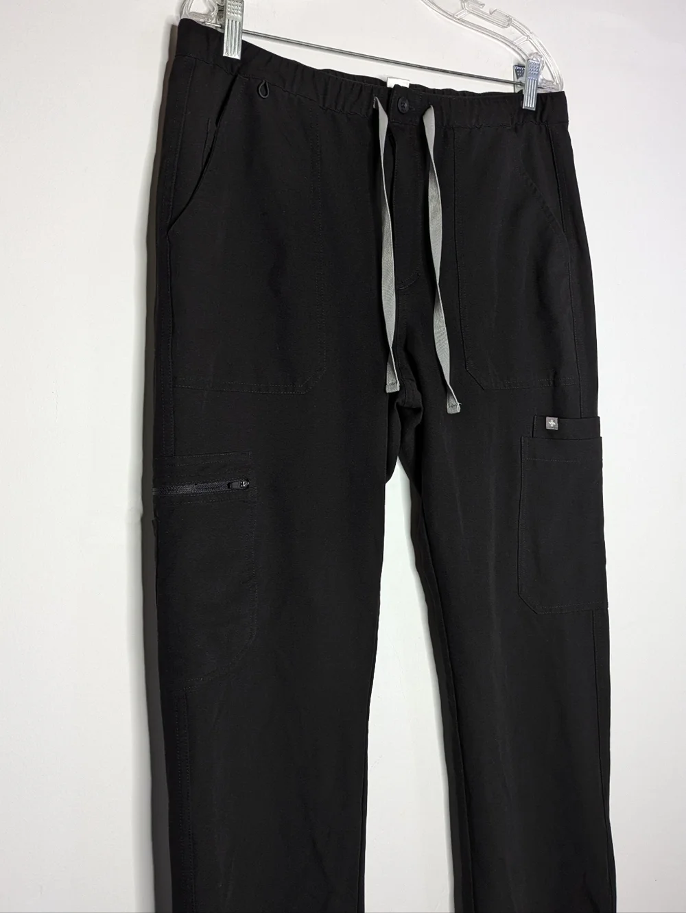 Figs Black Cairo Cargo Zip Up Drawstring Scrub Pant M